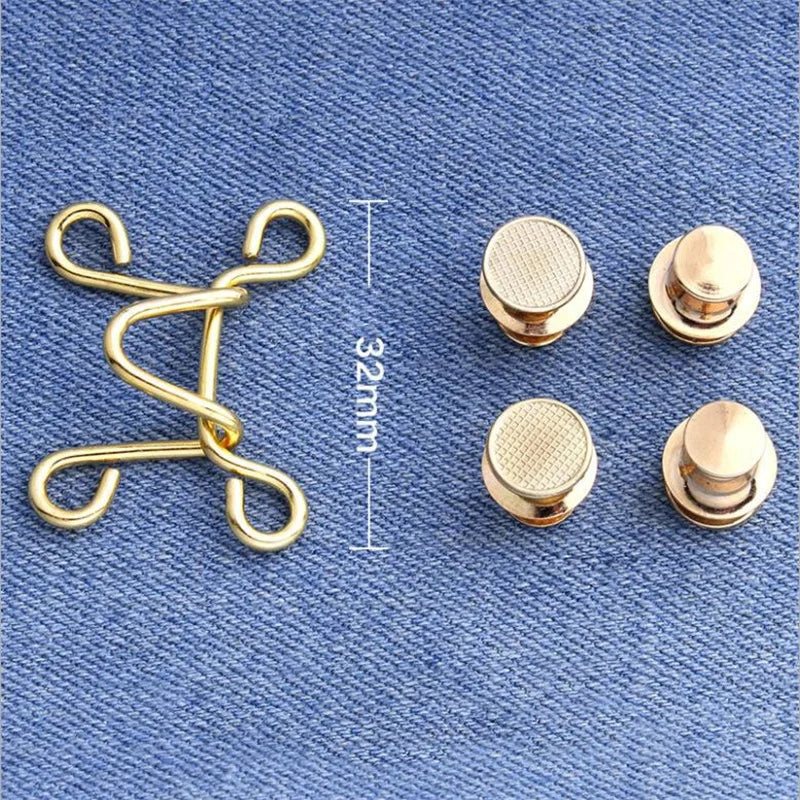 1 Adjustable Jean Button Pins Detachable Metal Pants Snap Fastener