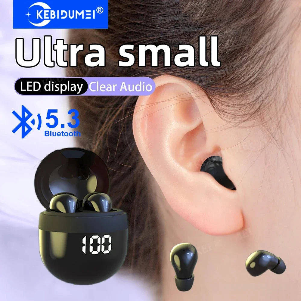 KEBIDUMEI Invisible Mini Earphones Bluetooth 5 3 Headphones Hifi