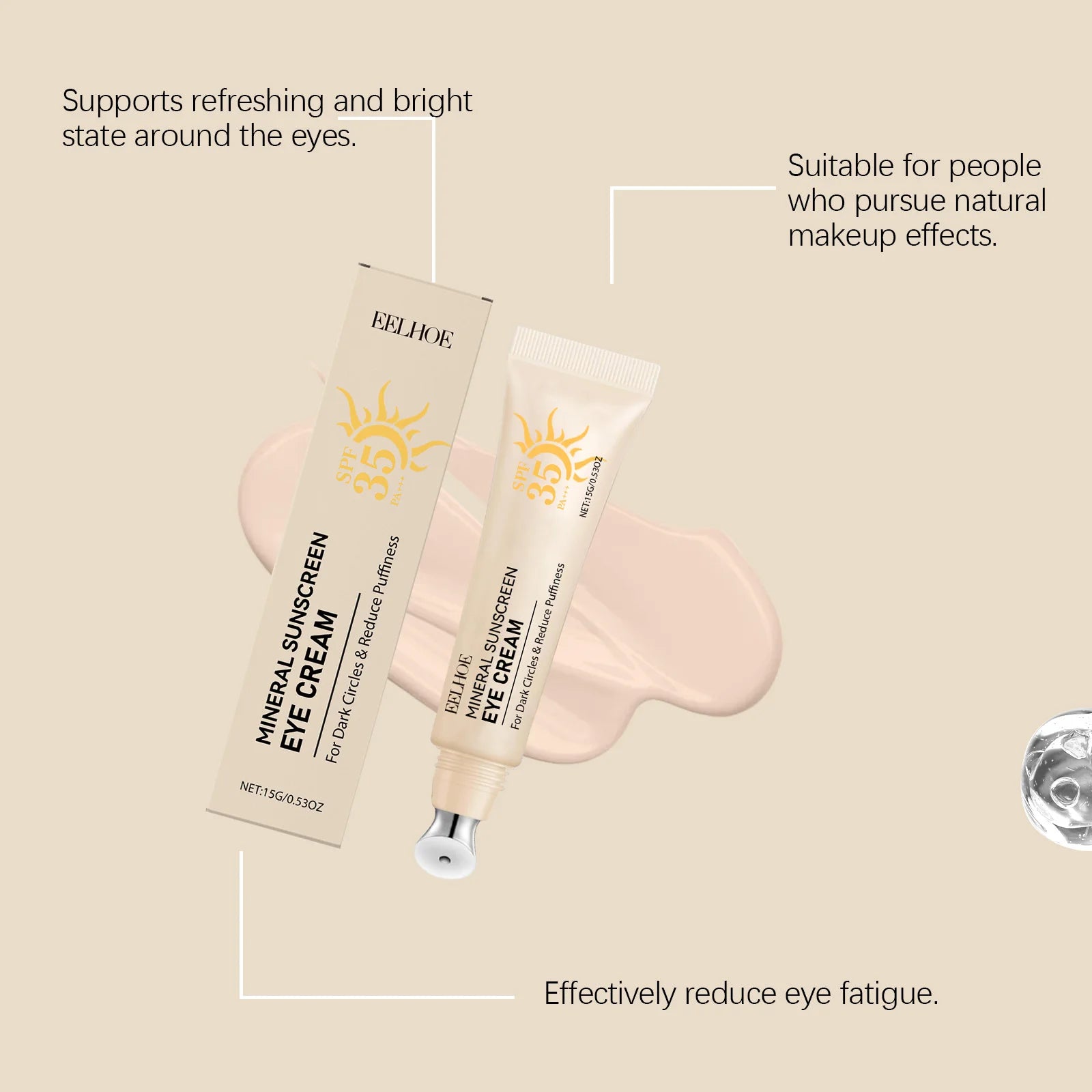 Eelhoe SPF 35 Eye Cream – Sun Protection & Concealer SPF Eye Cream Zpaxo