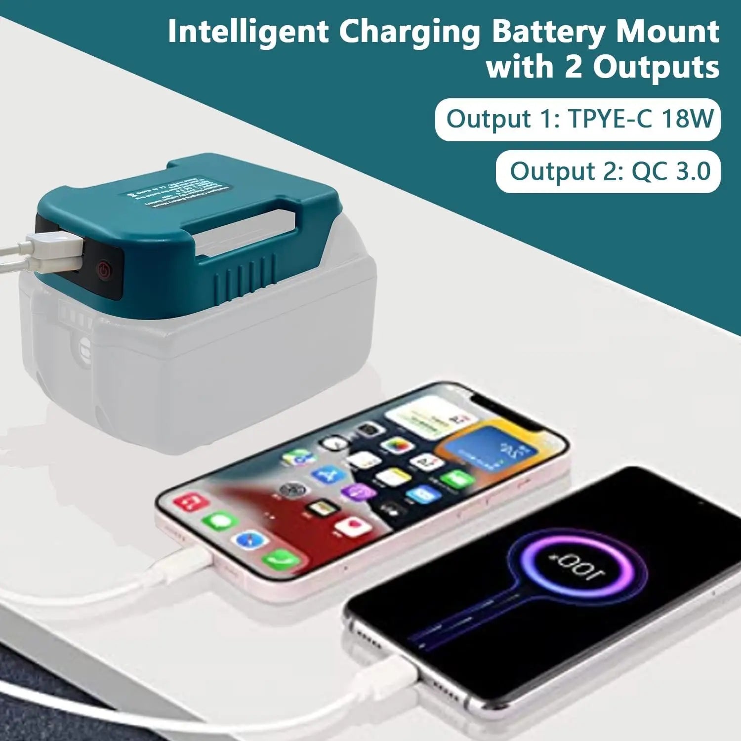 Makita 18V Battery USB Type-C Charging Adapter BL1840 BL1860