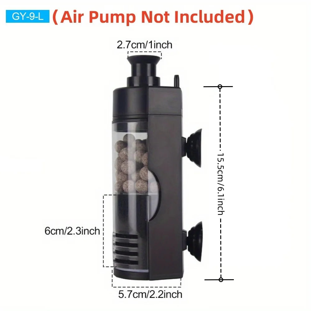 Compact Wall-mounted Bio Sponge Filter Quiet Efficient Aquariums Fish