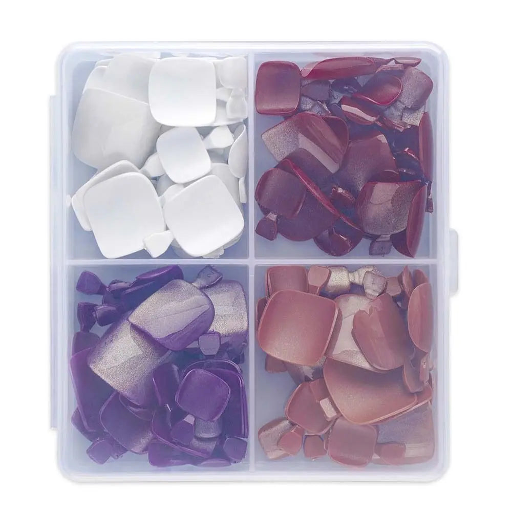 Cat Eye Fake Toe Nail Tips Pedicure Acrylic Square Toenail Half Cover Zpaxo