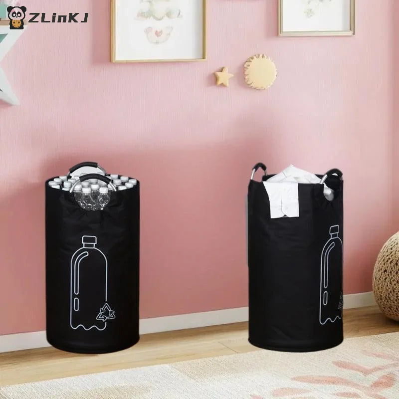 ▶82L Wastewater Bottle Collector Bag Large Capacity Empty Bottle Storage Basket With Aluminum Handle Folding Recycling Bin Zpaxo