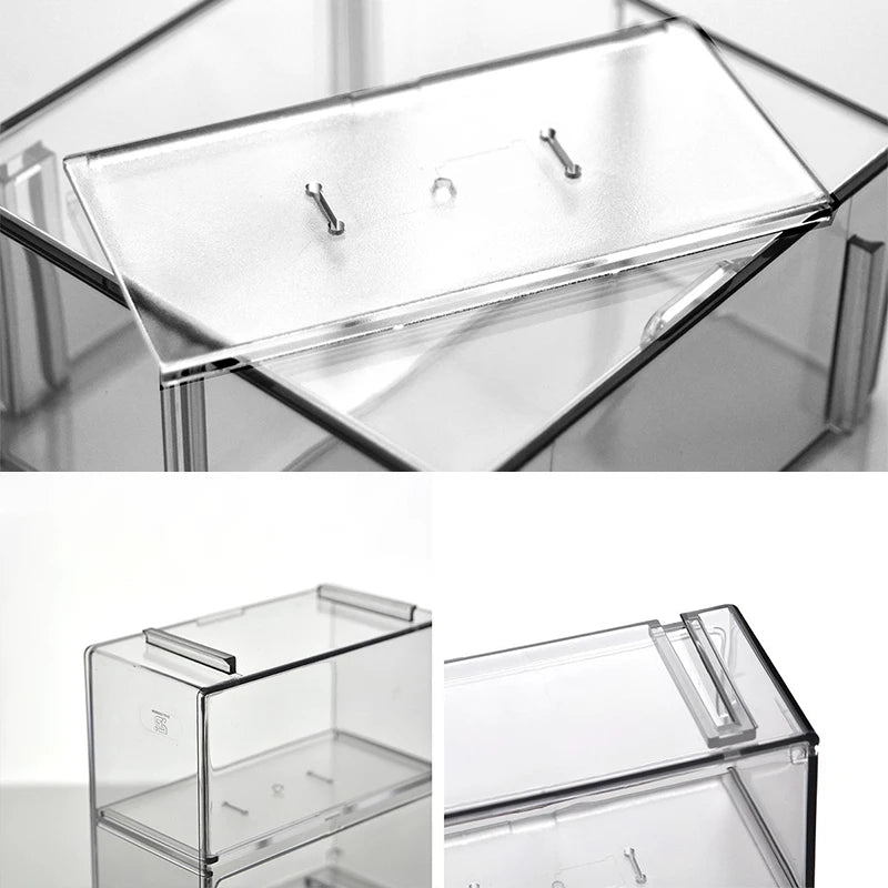 Durable Transparent Double Layer Box Car Model Display Large Capacity Zpaxo