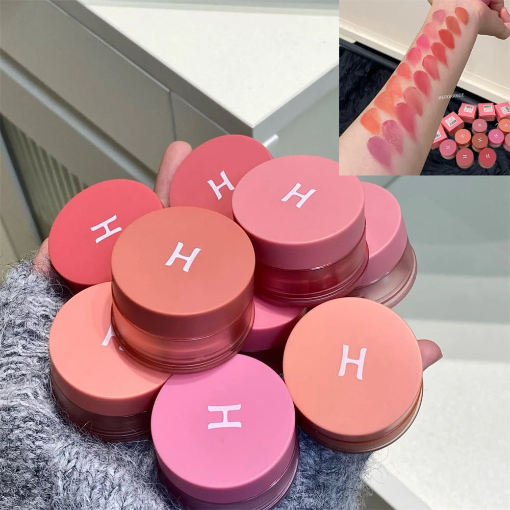 Multi-Use Dual Texture Lip Mud Volumizing Matte Lip Stain Long-Lasting Rich Soft Purple Gloss Rouge Natural Lips & Cheek Makeup Zpaxo
