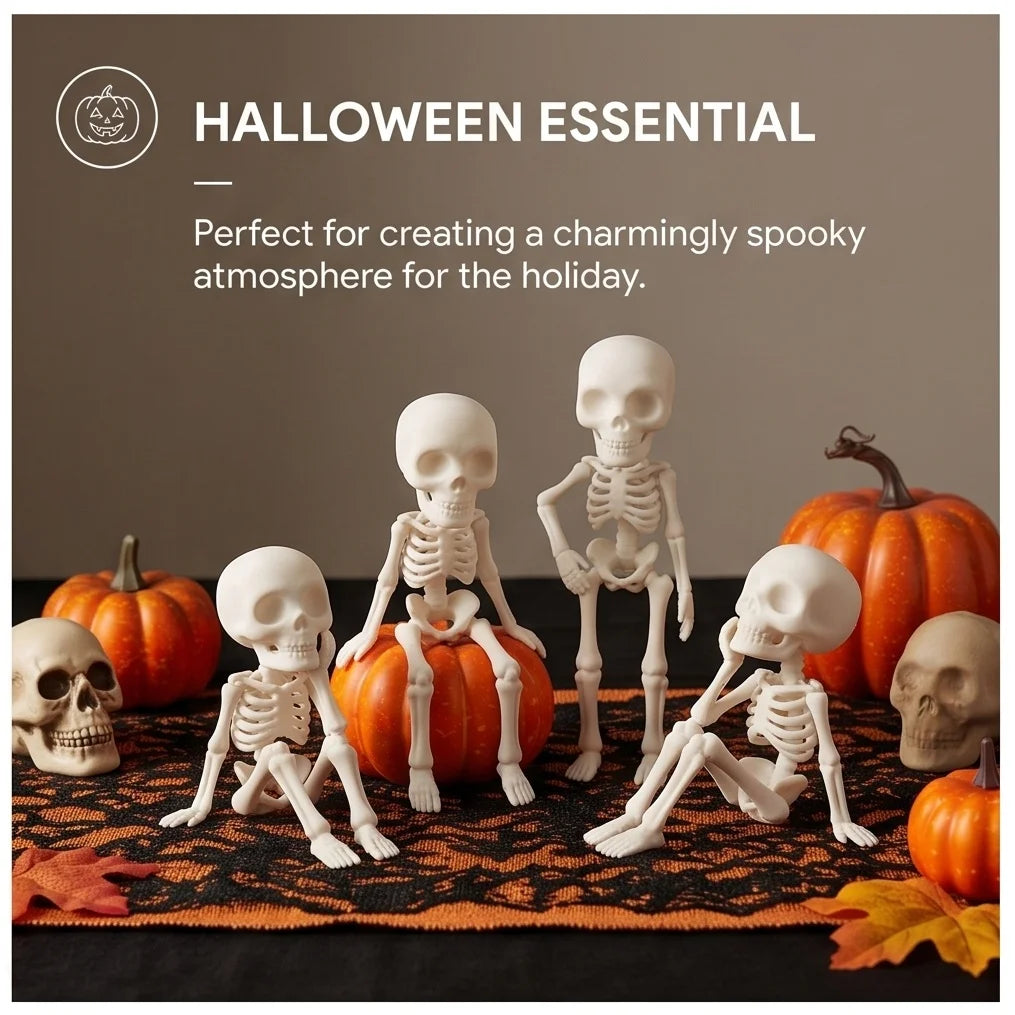 Articulated Skeleton Figurine Posable Halloween Home Decor Fun Desk