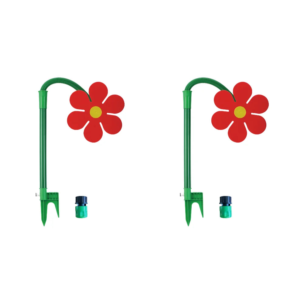 Sunflower 360° Shaking Rotating Sprinkler Garden Yard Lawn Irrigation Device Decorative Ornament Outdoor Water Toy For Children Zpaxo 2PCS Red