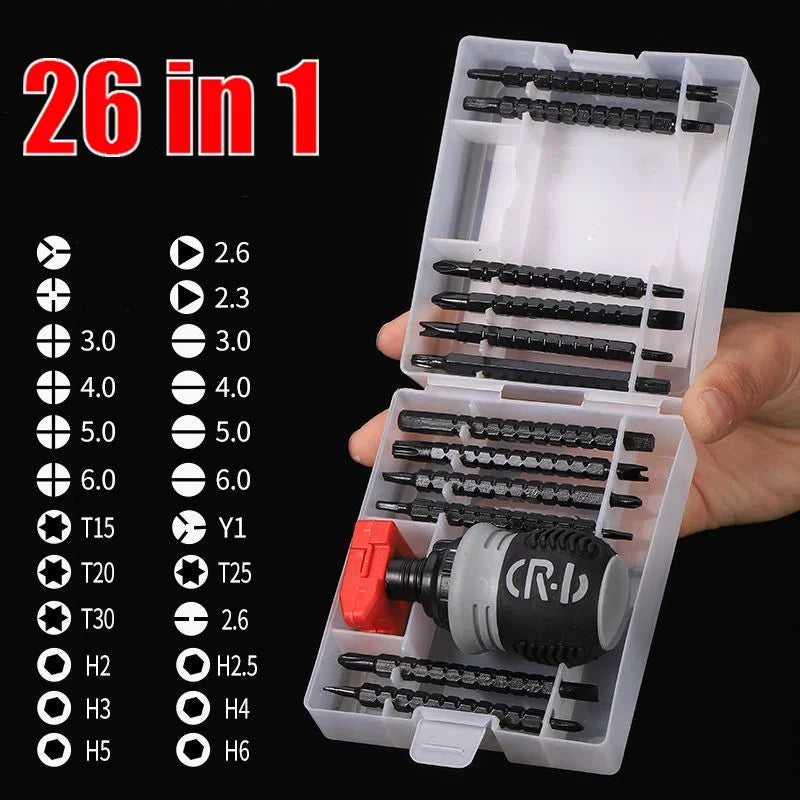 1 Ratchet Screwdriver Magnetic Dual-purpose Batch Head Telescopic