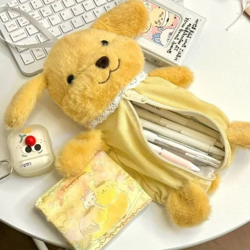 1Pcs Cute Plush Pen Bag Cartoon Doll Pencil Case Large Capacity Stationery Organizer Students Zpaxo