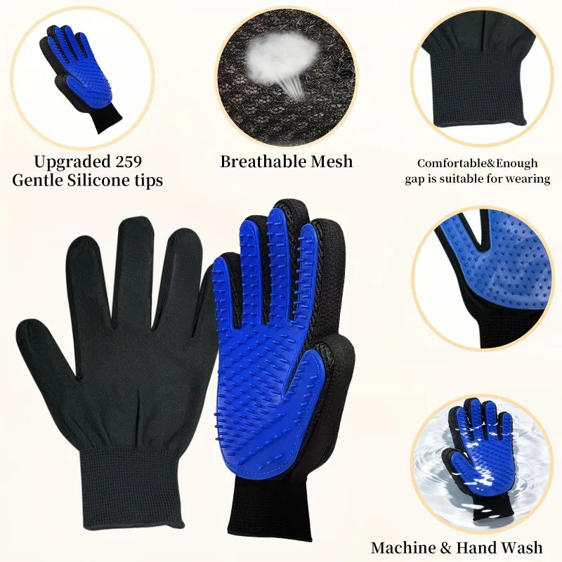 Pet Hair Glove Comb Dog Cat Grooming Cleaning Deshedding Remover