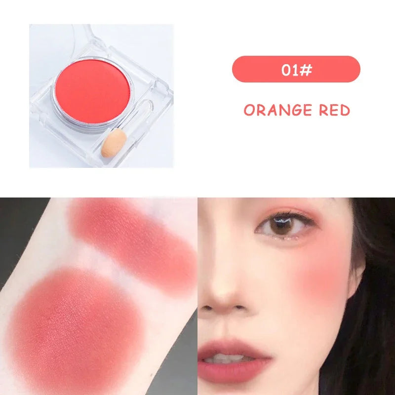 Monochrome blush Matte Natural Cheek Color Brightening Face Waterproof Facial Contouring Makeup Blush Powder Soft Makeup Zpaxo