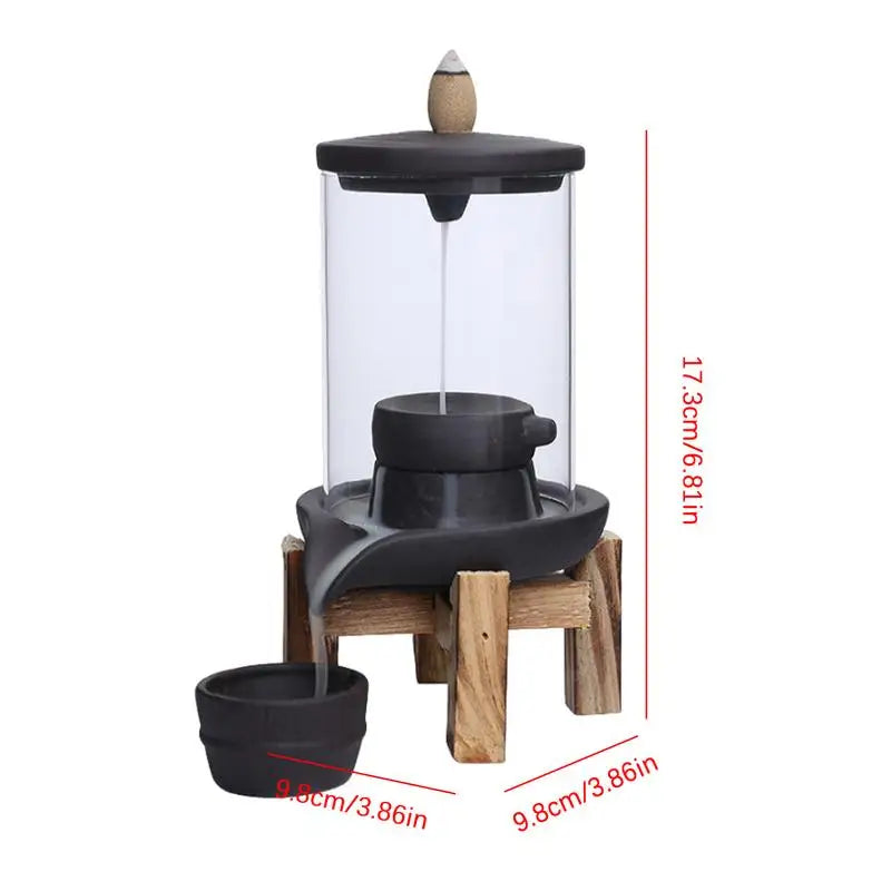 Handmade Ceramic Incense Burner Smoke Waterfall Backflow Living Room