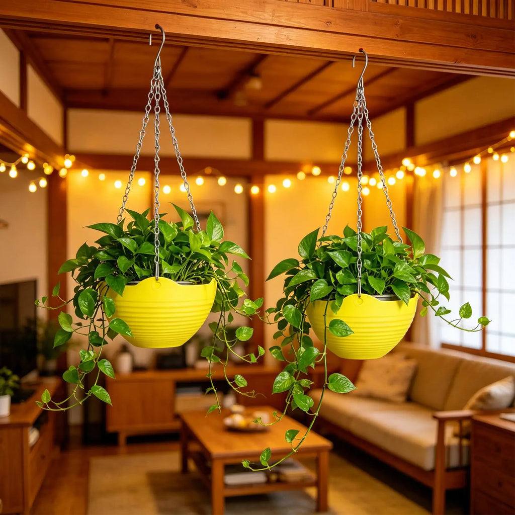 Hangable Flower Pot Decorative Resin 2 Indoor Outdoor Garden Patio