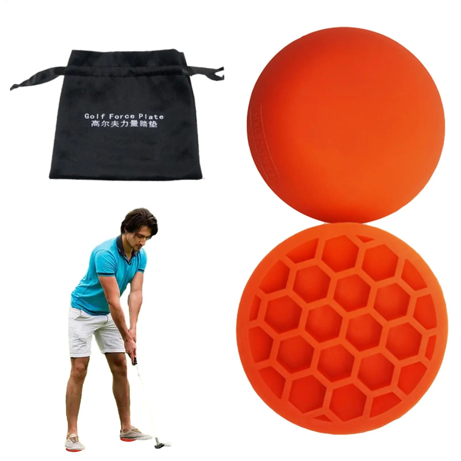 Golf Swing Pressure Plate Reusable Rubber Step Pad Training Aid