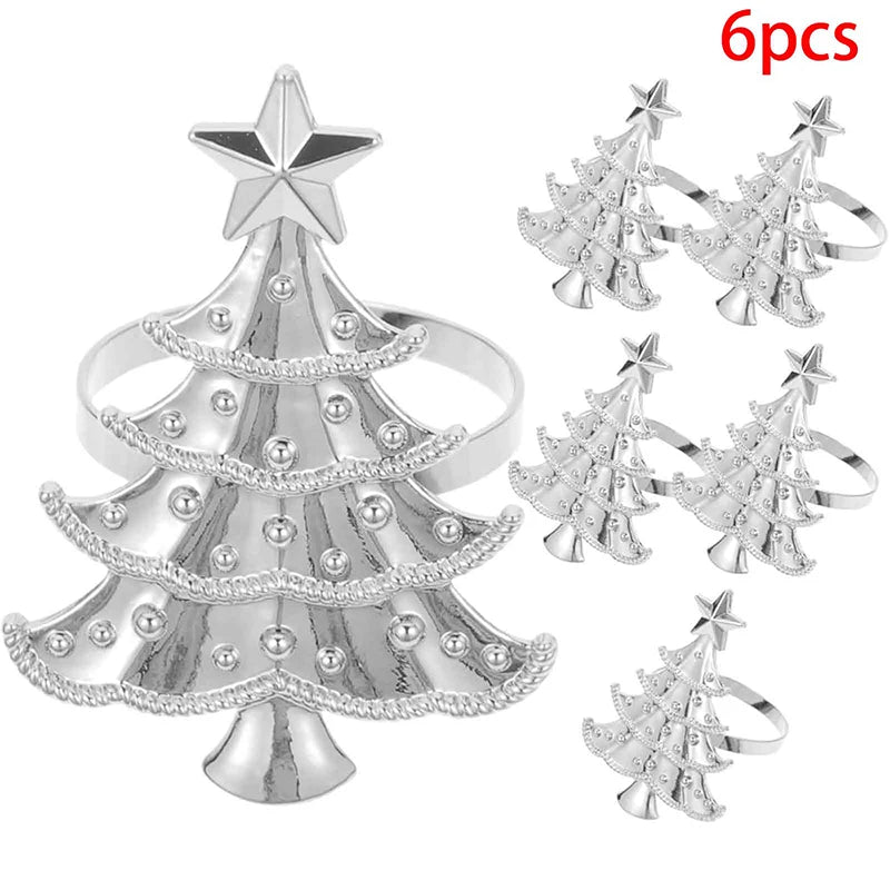 Christmas Napkin Rings Xmas Tree Ornaments Kitchen Dinner Table Zpaxo B