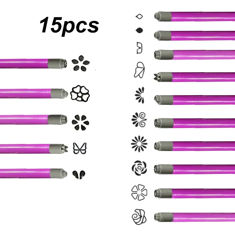 Nail Art Stamp Pen Set Quick-Drying Nail Graffiti Pen Flower Butterfly Patterns Nail Engraving Pencil DIY Nails Art Design Tool Zpaxo B-15pcs