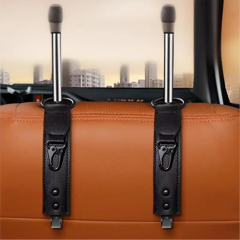 PU Leather Car Headrest Hook – Seat Organizer Hanger Clip