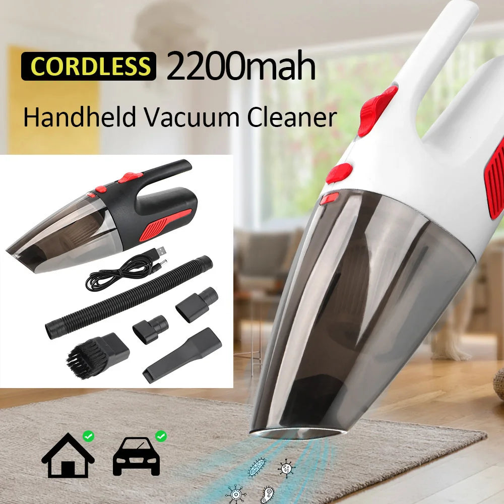 Car Accessories Cordless Vacuum Cleaner Handheld Wet Dry Clean Cigarette Lighter Plug 120W DC 12V 5000PA Strong Suction Zpaxo