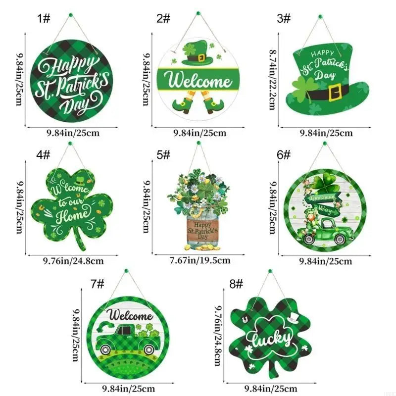 Easy Install Shamrock Porch Hanging Welcome Door Sign Holiday