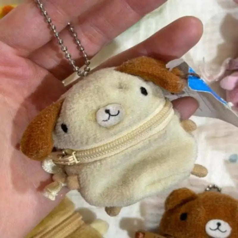 Mini Pink Fluffy Rabbit Coin Purse Keychain Bag Charm Cute Cartoon Zpaxo B
