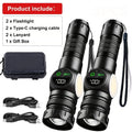 Mikenoon Magnetic LED Tactical Flashlight – USB Rechargeable COB LED Tactical Flashlight Zpaxo 2Pcs With Box