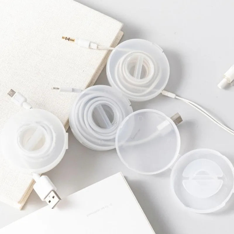 Portable Transparent Cable Organizer Cord Management Usb Cable Winder Retractable Phone Holder Charger Wire Storage Protector Zpaxo