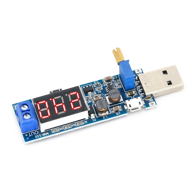 USB Boost Buck Converter Micro USB Step UP / Down Power Supply Module DC-DC 5V to 3.3V / 12V Rotate Adjustable Out DC 1.2V-24V Zpaxo