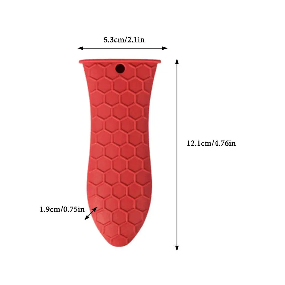 Silicone Handle Cover Honeycomb Hot Handle Holder Potholder For Cast Iron Skillets Pans Grip Sleeve Cover Pots Pans Handle Part Zpaxo Small Red China Mainland