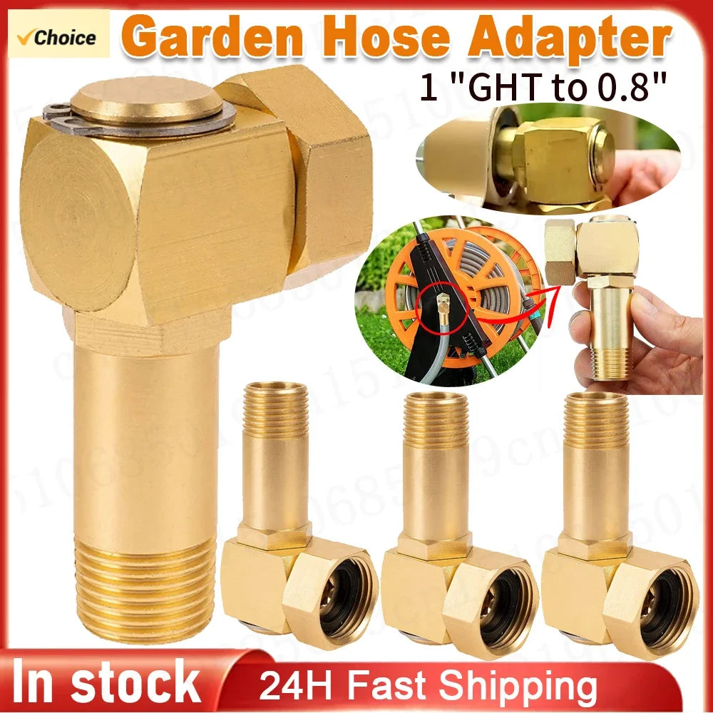 Garden Hose Adapter 1 "GHT to 0.8" Connector Garden Hose Joint Coupler Adapter Brass Replacement Part Swivel Accessories Zpaxo
