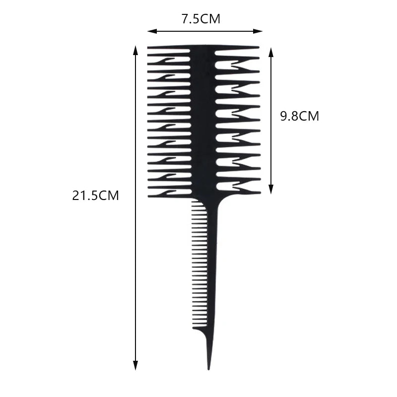 3 in1 Professional Hair Comb Hair Dyeing Highlight Brush Fish Wide Tooth Zone Comb Barber Hairdressing Salon Hair Styling Tool Zpaxo