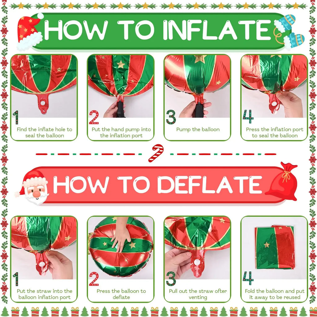 9-Pack Christmas Lollipop Foil Balloons – Holiday Party Decor Holiday Party Balloons Zpaxo