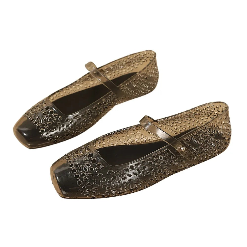 Women's Flat Bottomed Hollow Sandals Summer Ladies Versatile Beach