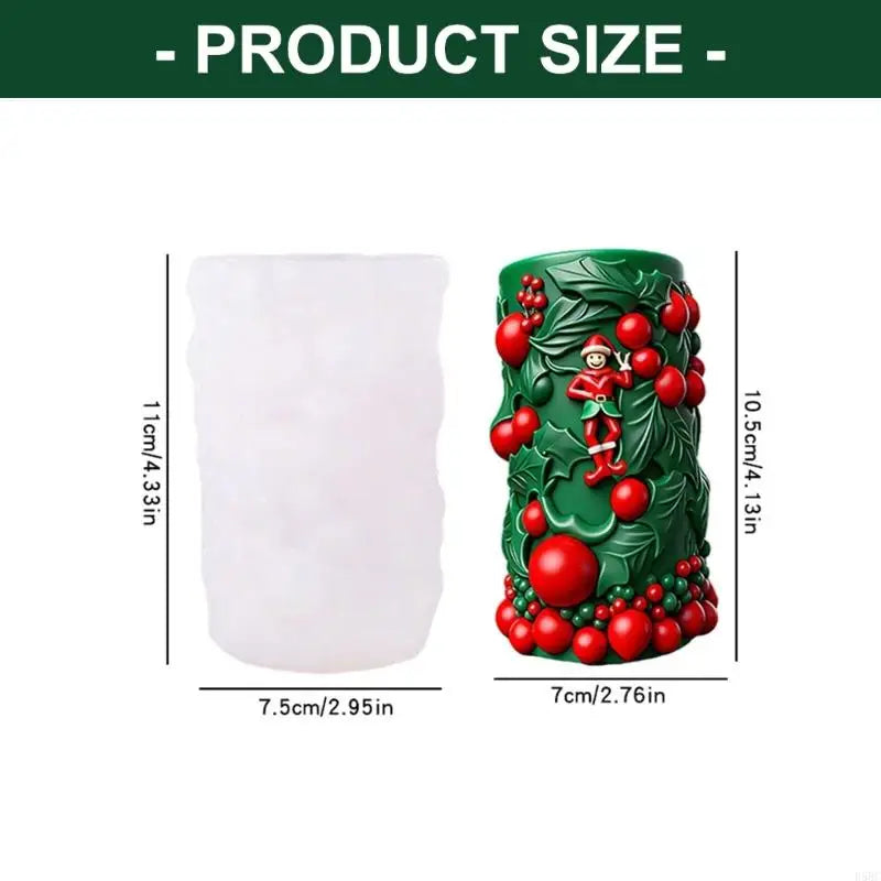 Christmas Cylindrical Silicone Mold For Candle Soap Chocolate Baking Tool Zpaxo