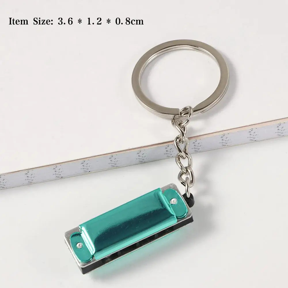 Musical Instruments Shaped Woodwind Instruments Bag Pendant Hanging Pedants Keys Holder Harmonica Keychain Harmonic Keyring Zpaxo
