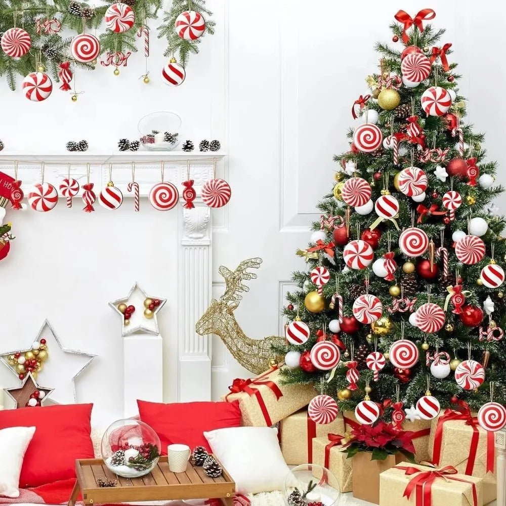 Wooden Candy Cane Christmas Ornaments – 12/24-Pack DIY Decor Christmas Ornaments Zpaxo