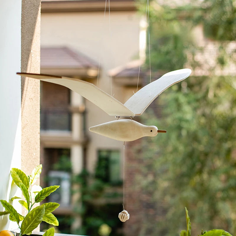 Creative Wall Hanging Fly Seagull Bird Wooden Children Baby Bedroom