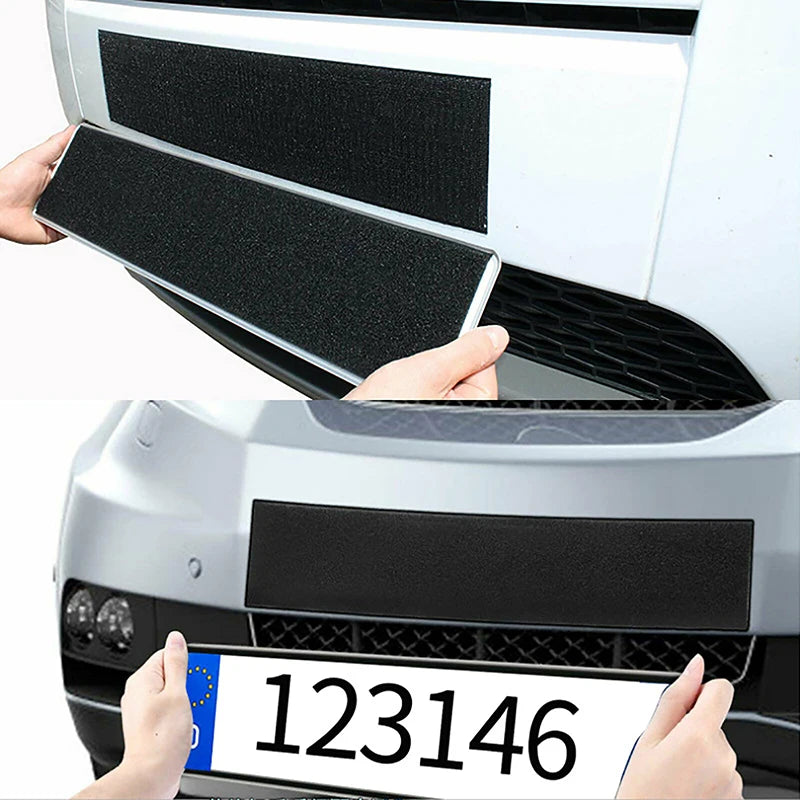2-Pack Frameless Adhesive License Plate Holder – Weatherproof Black