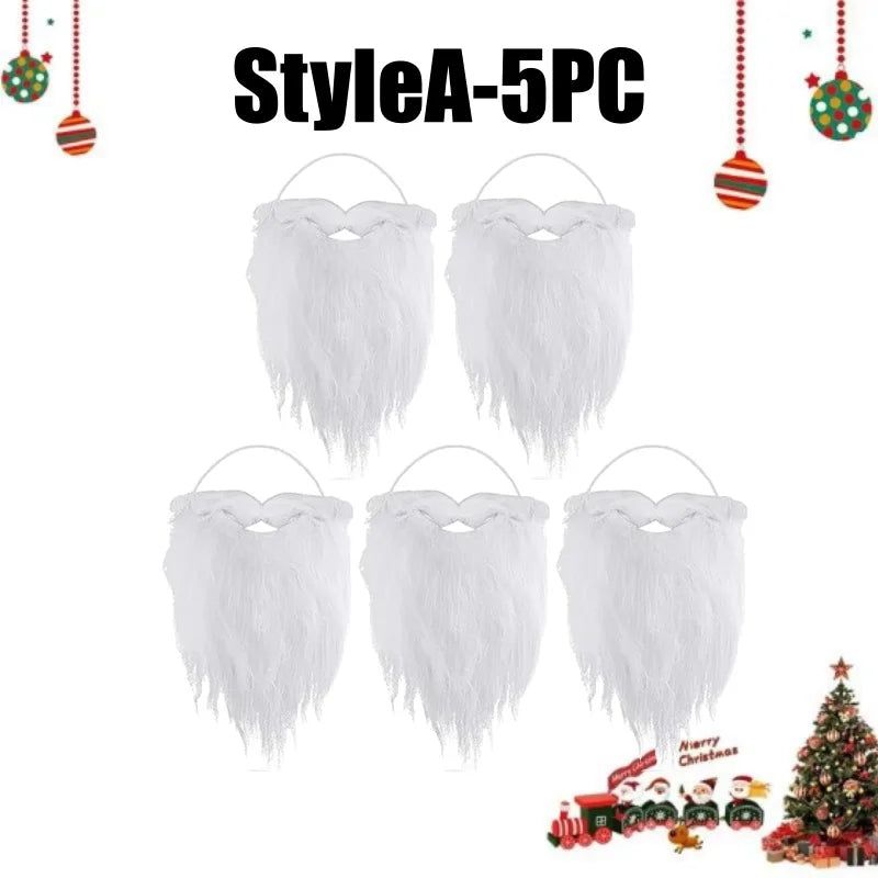 Realistic Santa Fake Beard Premium Costume Adjustable Earloops Zpaxo A-5PCS
