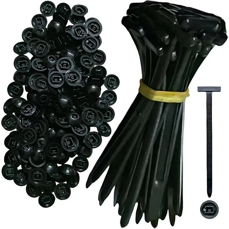 Upgraded Nylon Cable Ties, Self-Locking T Rivet Zip Ties Kit for Car Fender Trunk Bumper Repair, Home & Garage Automotive Zpaxo