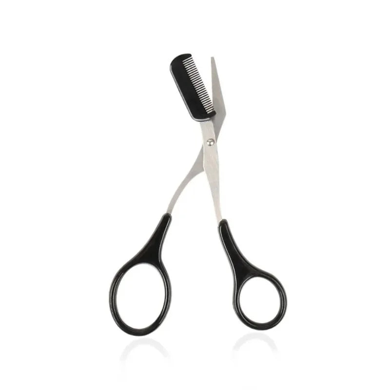 Eyebrow Trimmer Scissor Beauty Products Stainless Steel Scissors Comb Zpaxo Black