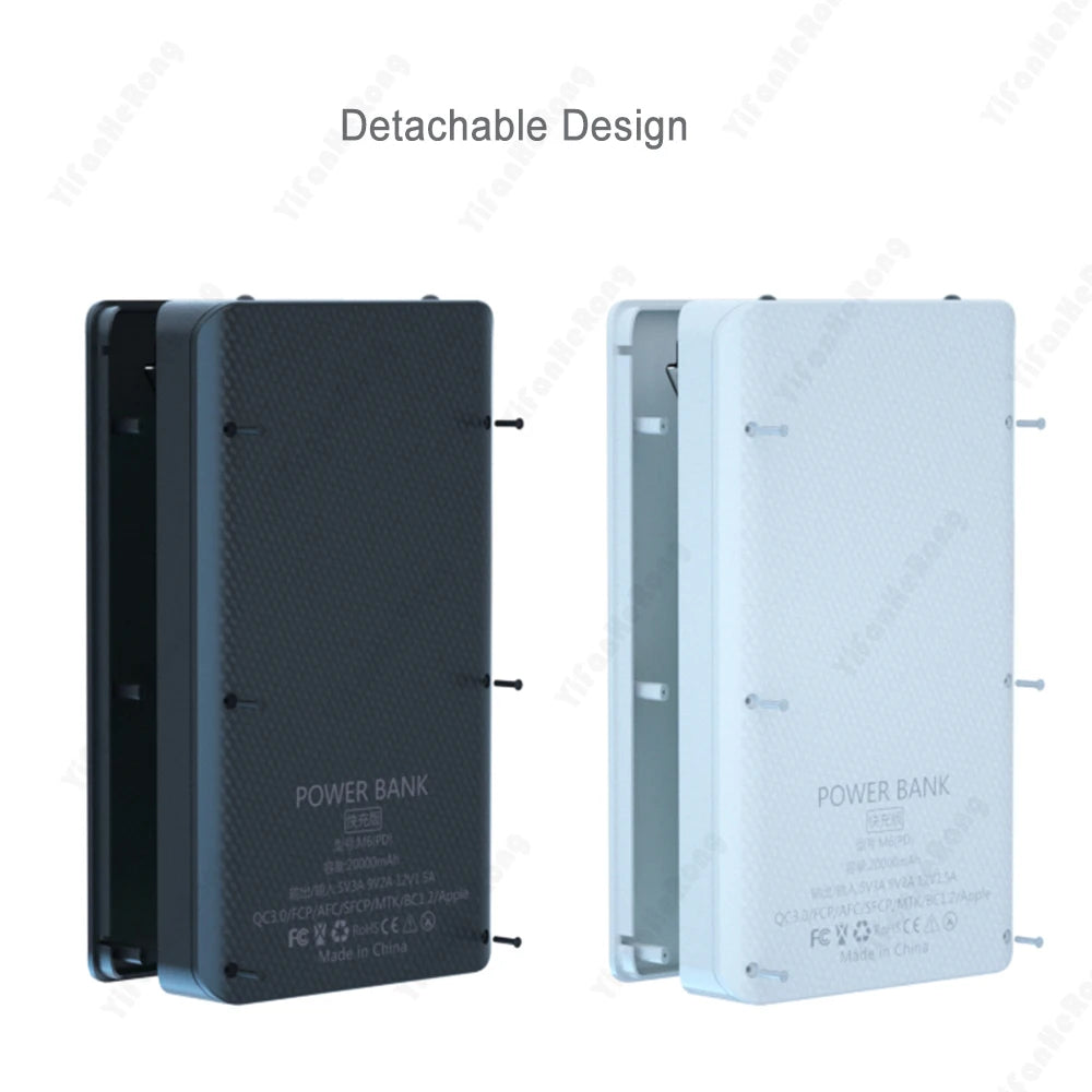 6*18650 Batteries Power Bank Case 5V 9V 12V Output Current Mobile Phone Charger DIY Shell Quick Charge 18650 Battery Holder Box Zpaxo