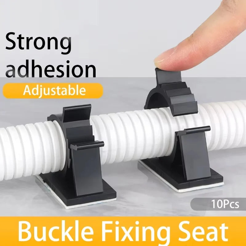 10pcs Adjustable Self-Adhesive USB Cable Organizer Clips Wire Ties Mounts Clamp Clip Organizer Desk Cable Cord Management Holder Zpaxo 5PCS 22-25mm