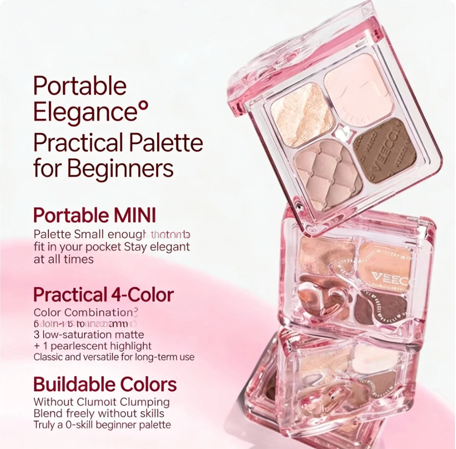 VEECCI Portable Eye Shadow Matte Pearl Finish Eyeshadow Palette Easy Zpaxo