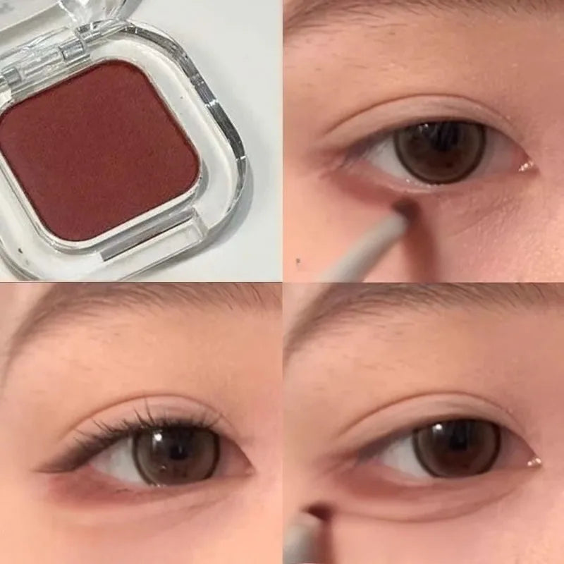 Red Brown Eyeshadow Palette Multifunctional Makeup Silky Matte Coral