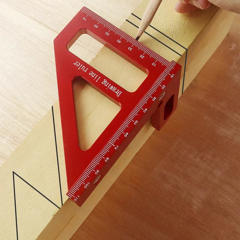 Woodworking Square Protractor Aluminum Alloy Miter Triangle Ruler High Precision Layout Measuring Tool for Engineer Carpenter Zpaxo