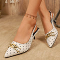Black White Polka Dot Heels Pumps Women 2026 Summer Pointed Toe