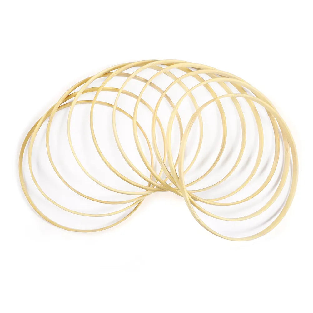 Bamboo Dreamcatcher Rings Round Wooden DIY Craft Tools Dream Catcher