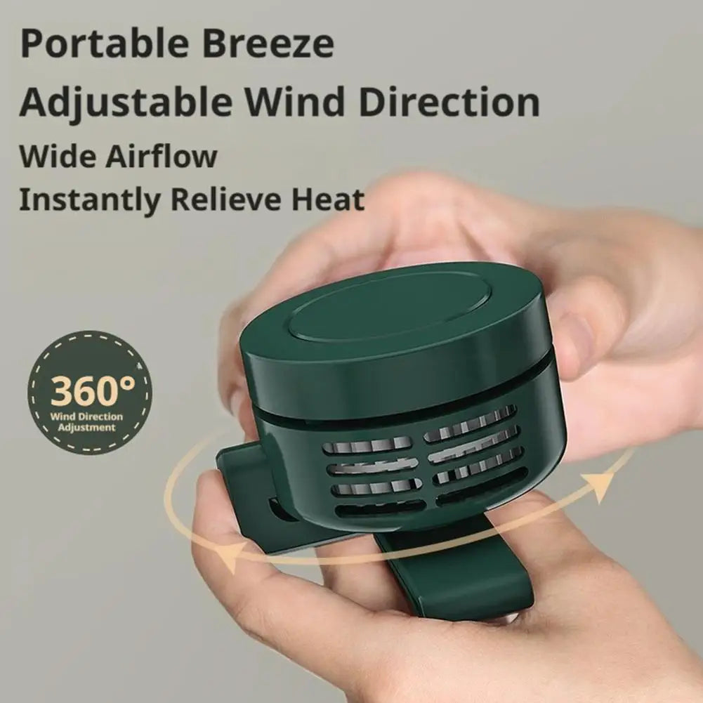 900mah 3 Speeds Portable Mini Clip Fan Hanging Waist Neck Rechargeable Battery Air Cooling for Outdoor Work Hiking Travel ﻿ Zpaxo