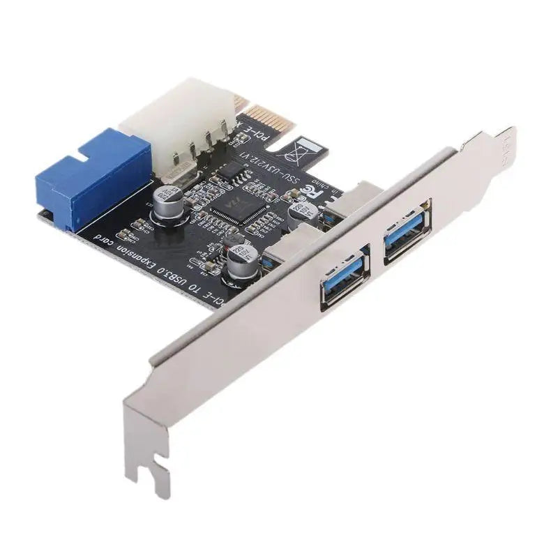 652F PCI for Express to Dual 19Pin USB3.0 Card PCI-e to Internal 20Pin Male Ports Ada Zpaxo