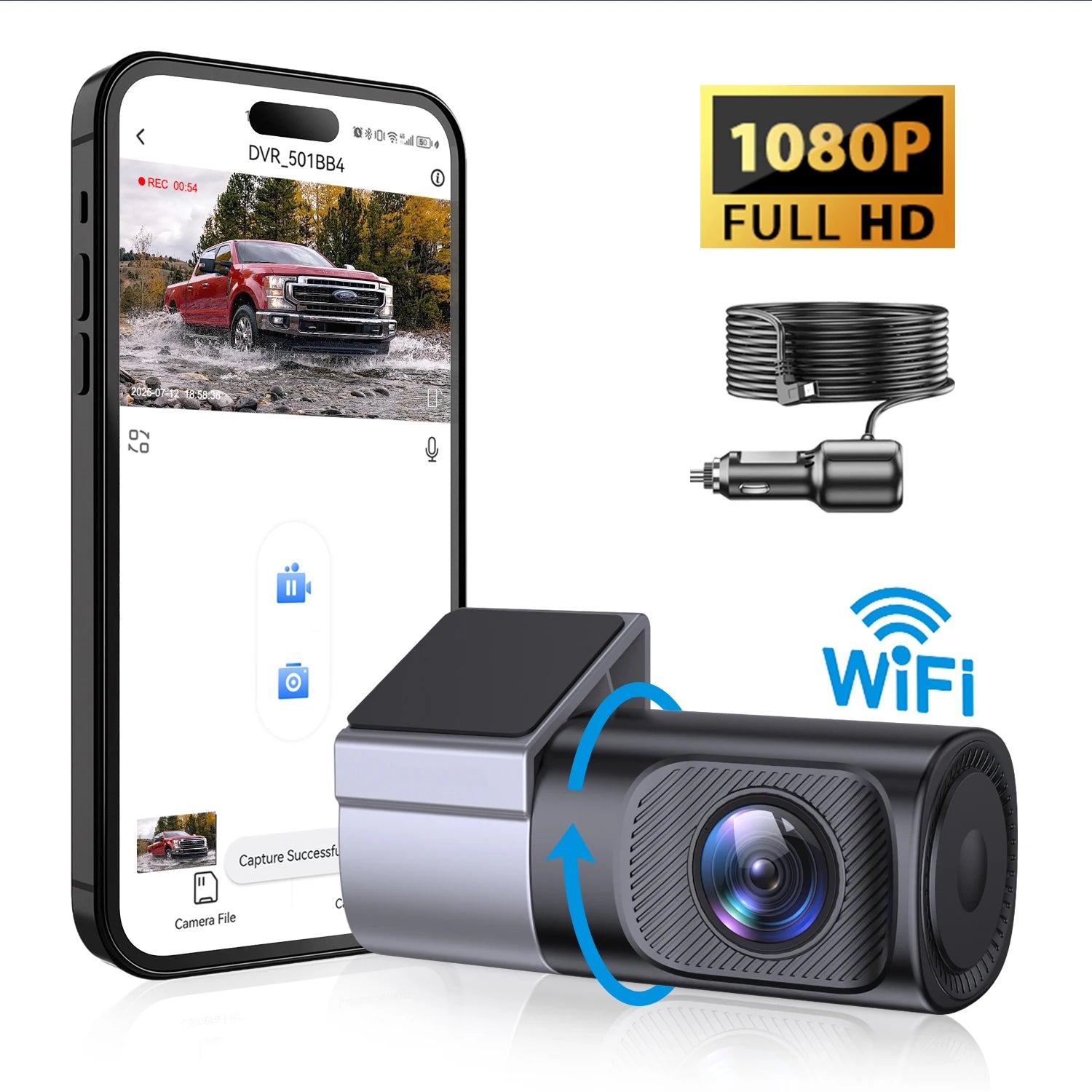 1080P Dash Camera Vehicle Recorder Wifi Dashcam Smart Car Video APP Zpaxo